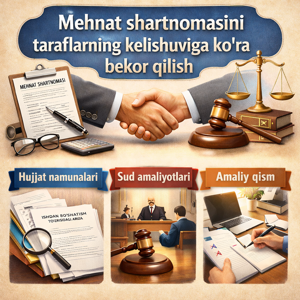 Mehnat shartnomasini taraflarning kelishuviga ko‘ra bekor qilish (157-modda)