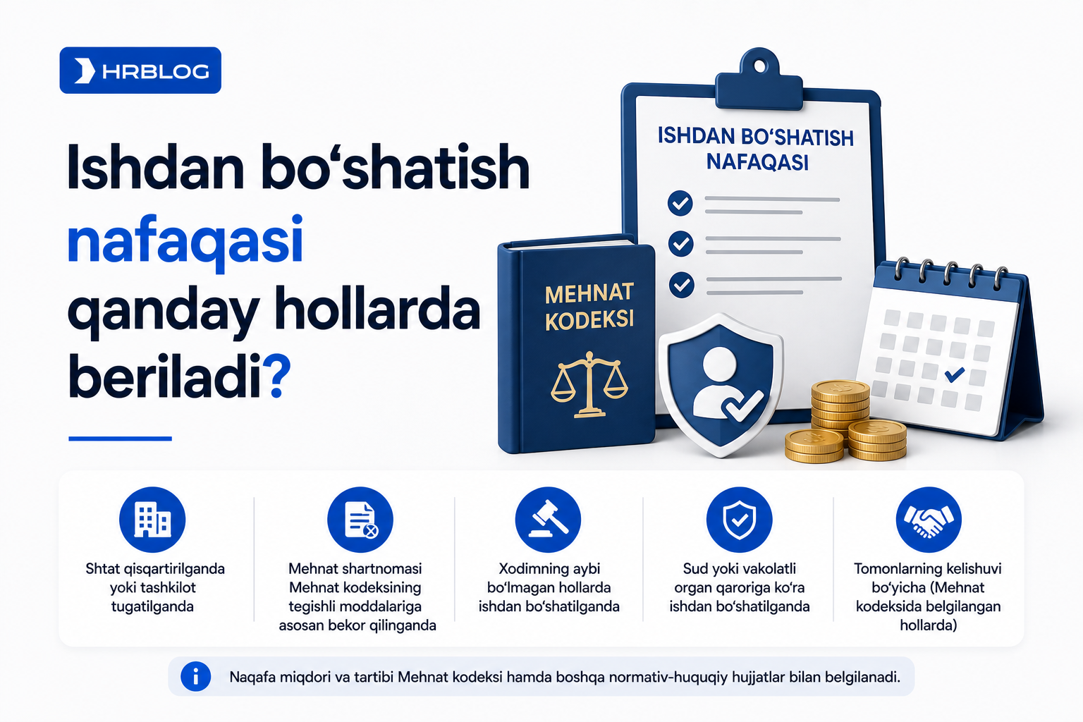 Ishdan bo‘shatish nafaqasi qanday hollarda beriladi?