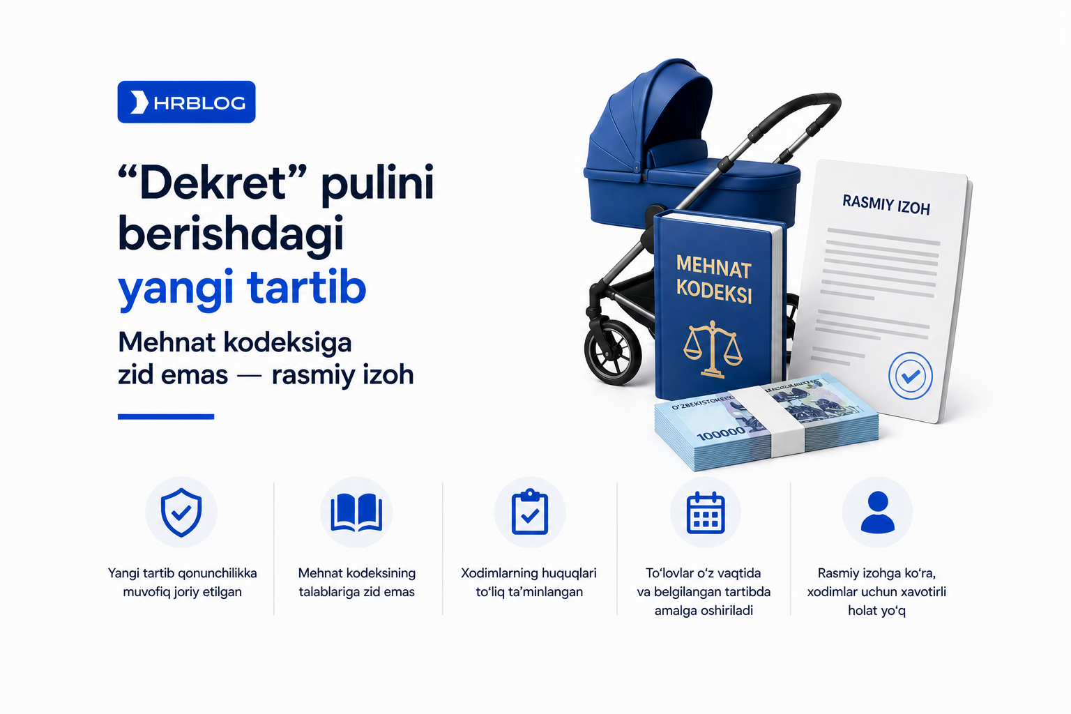“Dekret” pulini berishdagi yangi tartib Mehnat kodeksiga zid emas — rasmiy izoh